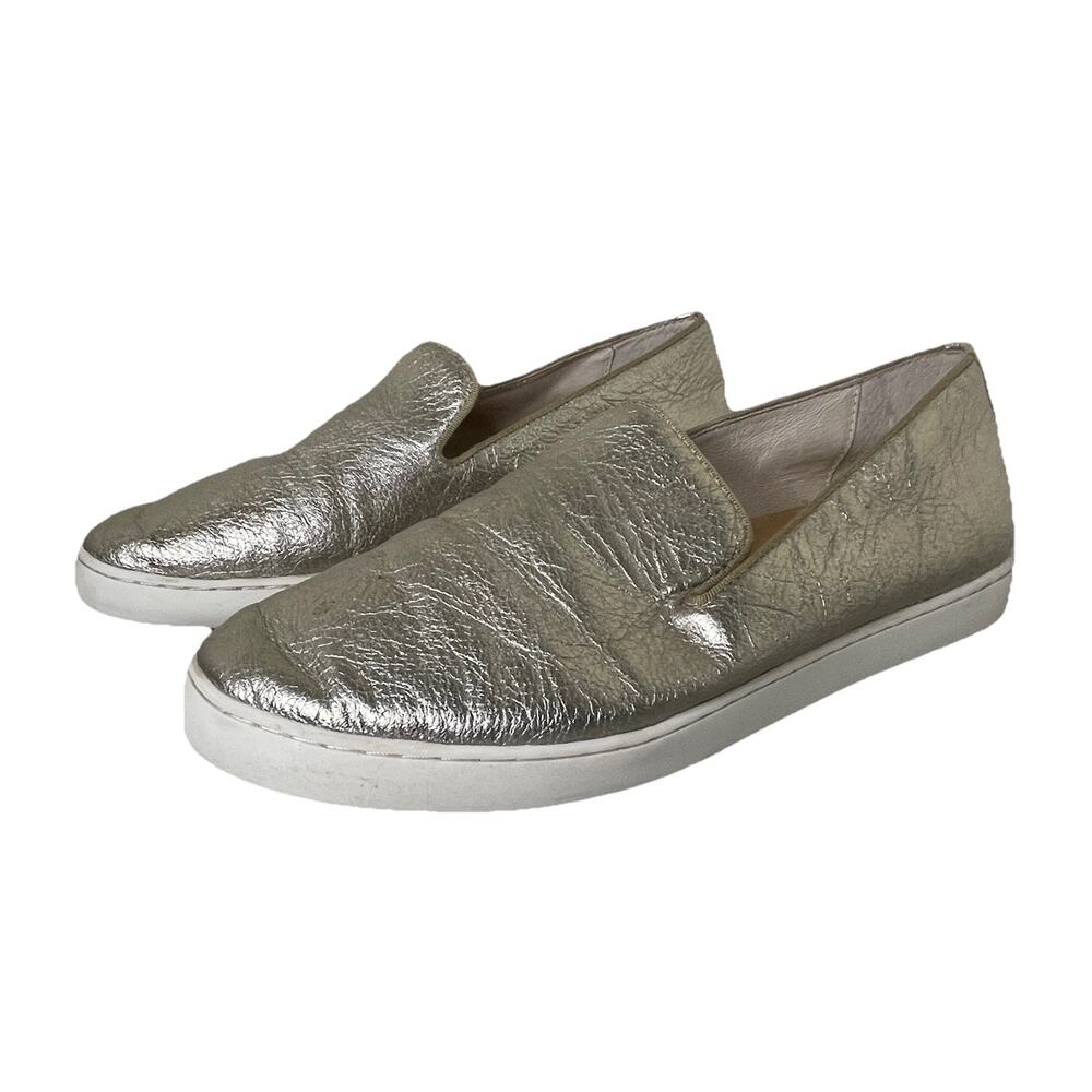 BIRDIES The Swift Gold Metallic Leather Slip On Loafer Sneakers Size 9.5 Comfort